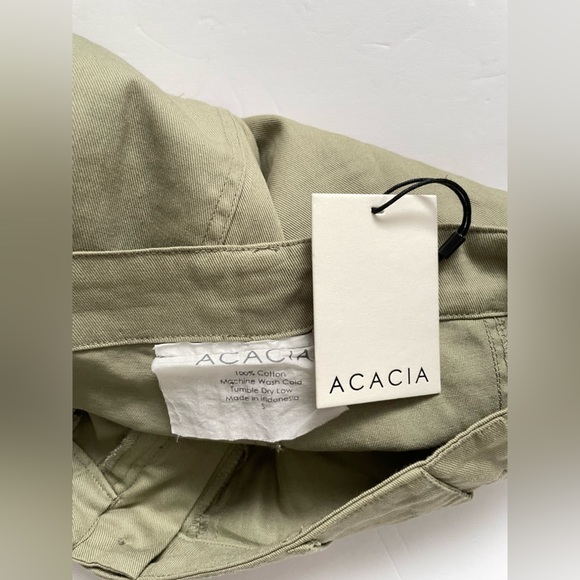 Acacia Dublin pants moss green raw hem cotton S Small - Picture 3 of 13